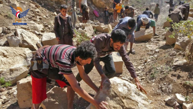 Community initiative to repair & pave road in Bani Matar District, Sana'a