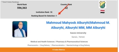 Pharmazie-Fakultät der Universität Sana'a erreicht den ersten Platz in der qualitativen Forschung im Jemen