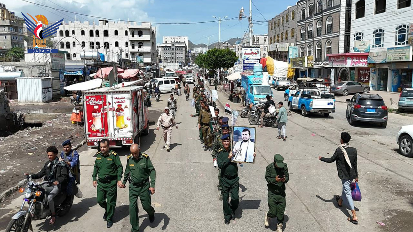 Ibb – Marcha y concentración de la Policía Comunitaria y de Seguridad de Al-Mashna