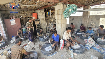 الاطلاع على أعمال التعدين الحرفي بعدد من المديريات في حجة