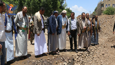Al-Masawi inspecciona el proyecto de restauración, mantenimiento y pavimentación de la carretera de acceso este