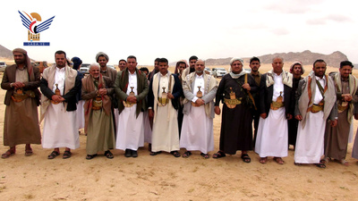 Al-Karim, Bader y Bin Haidar inspeccionan las condiciones de las tropas en el frente de Khub al-Sha'af en Al-Jawf
