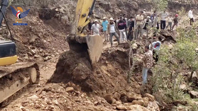 تفقد أعمال شق وتحسين طريق "المغربة - بيت هبه" بجبل المحويت