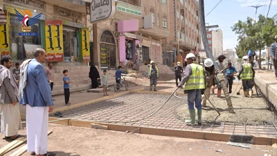 تفقد سير العمل بمشروع إعادة تأهيل شارع غزة بمديرية صنعاء الجديدة