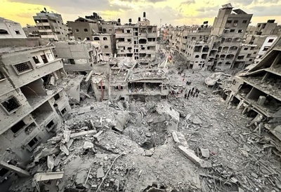 Destrucción de edificios en Gaza, brutalidad israelí y apoyo estadounidense