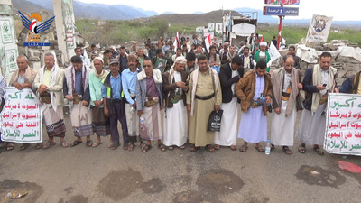Lahj – Tres manifestaciones multitudinarias en el distrito de Al-Qubaytah con motivo del Día Nacional de la Firmeza y la Resiliencia con Palestina, Líbano e Irán