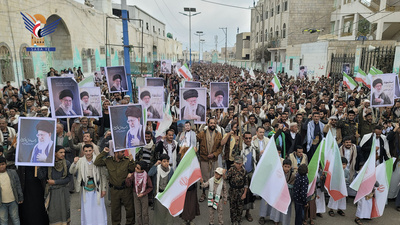 Concentraciones masivas en Hajjah en solidaridad con el pueblo iraní y una declaración de preparación ante cualquier cambio
